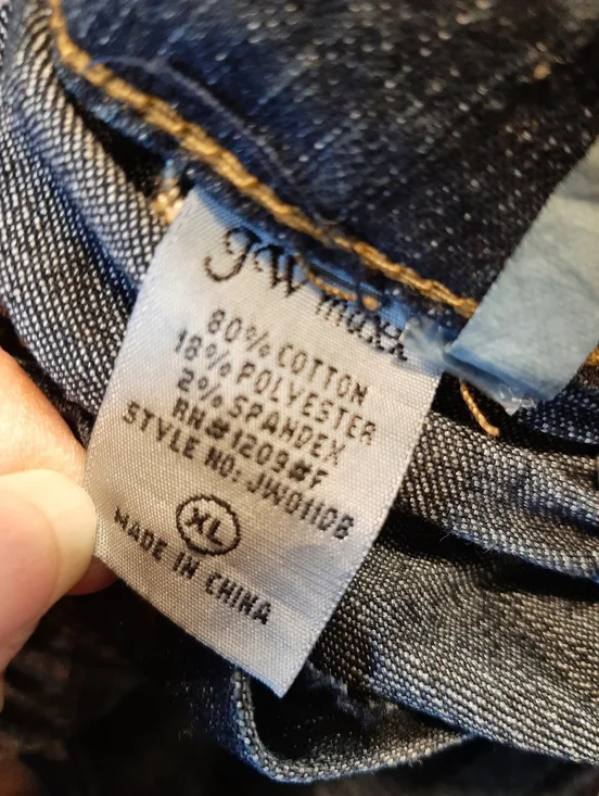 Y2K Ruched Stacked Jeans Rhinestone Studded Denim XL G.W. Maxx Neo Classic - Picture 10 of 12